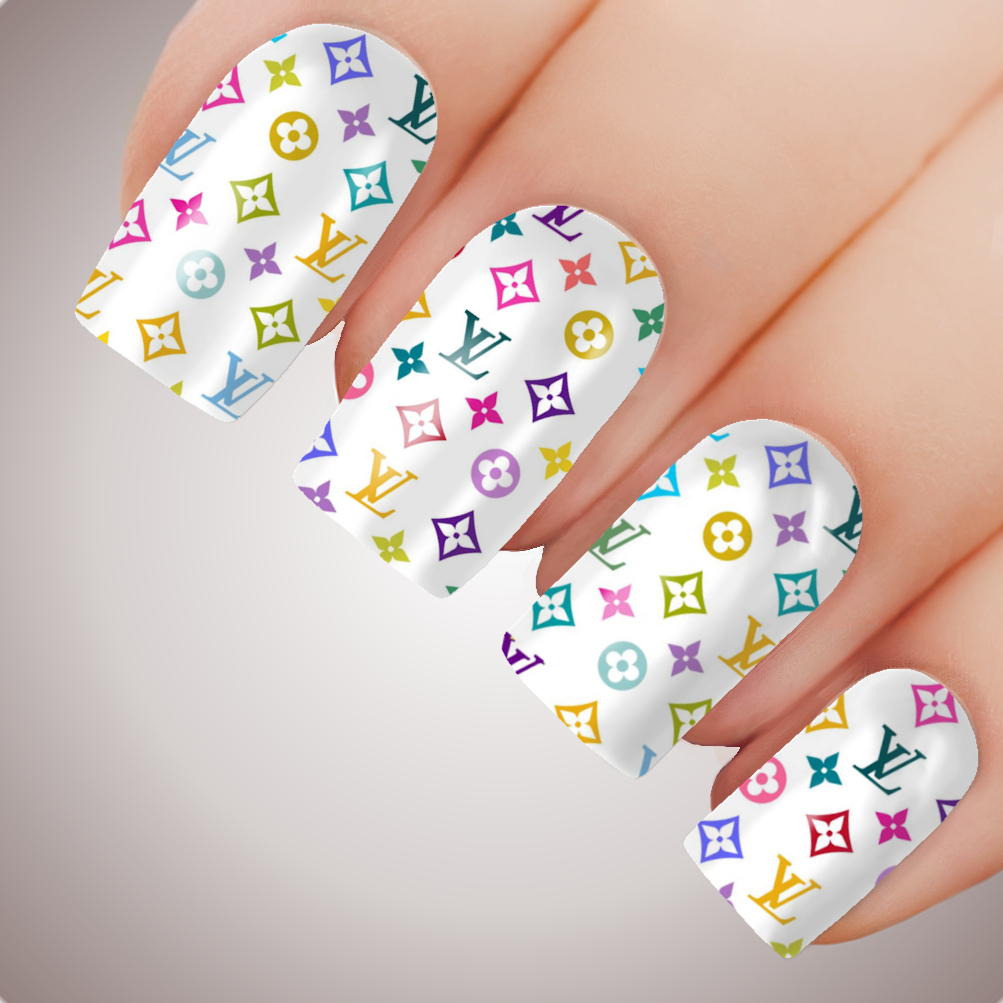 Lv Inspired Waterslide Nail Art Decals.
